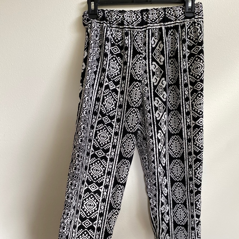 Boho black and white pants